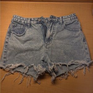 SHEIN Light Blue Distressed Jean Shorts